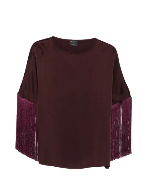 Antonelli fringe-trimmed long-sleeve blouse Purple ARDISIAR1413