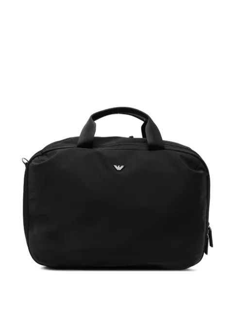 Emporio Armani logo-plaque multi-way backpack Black EM004501AF28784