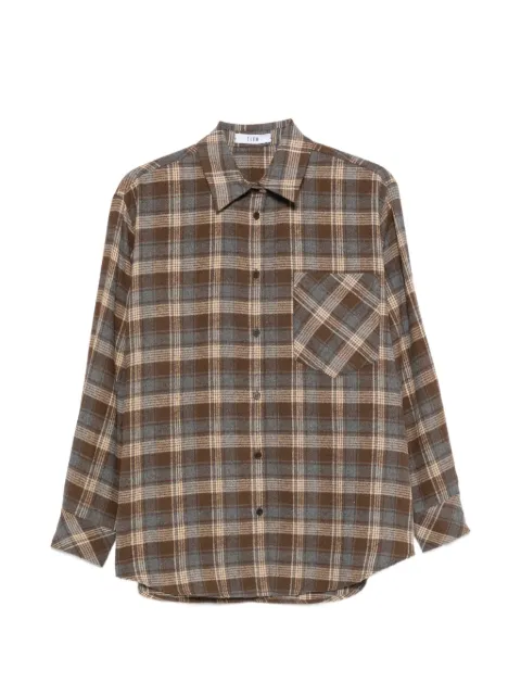 Eleh checked chest-pocket shirt Brown EFW260083
