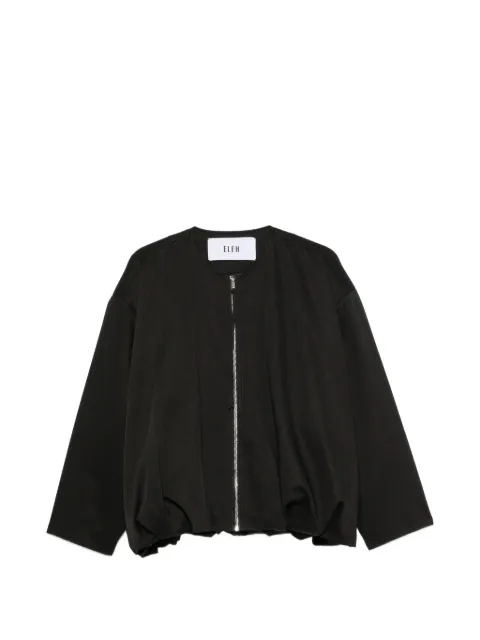 Eleh collarless zip-up jacket Black EFW260028