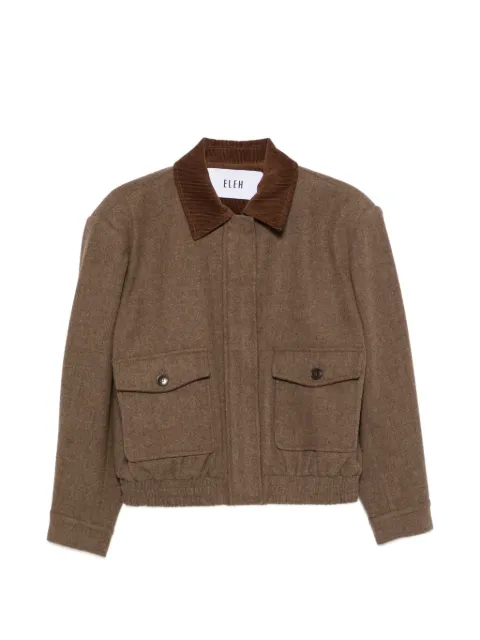 Eleh corduroy-collar jacket Brown EFW260016