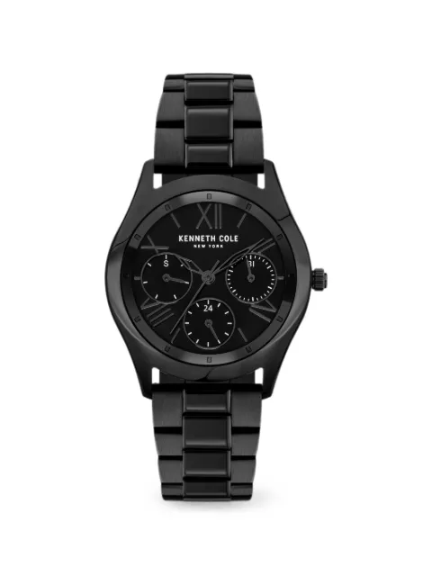 KENNETH COLE Roman numeral sub-dial 34mm watch Black KCWLK2126301