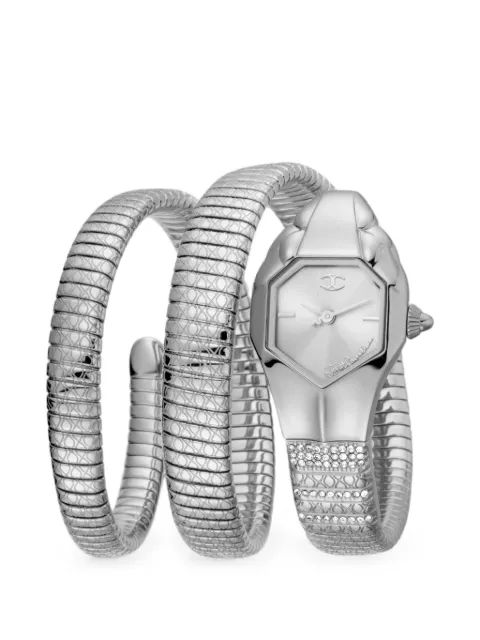 Just Cavalli snake-effect 22mm watch Silver JC1L112M0015