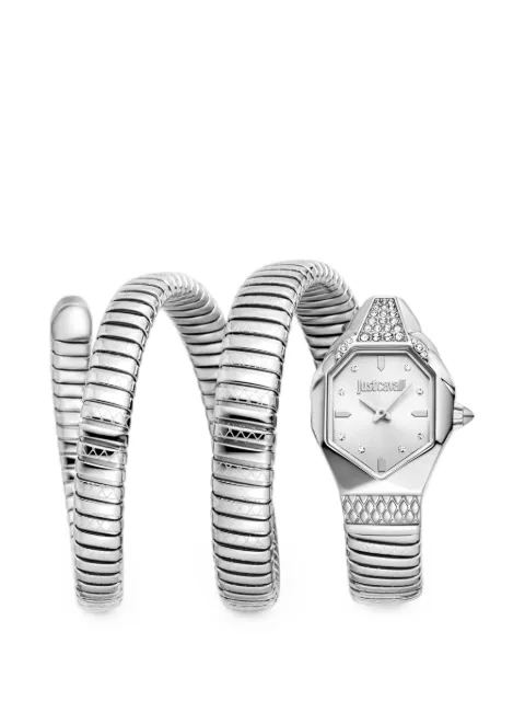 Just Cavalli Ambra Snake crystal 22mm watch Silver JC1L370M0015