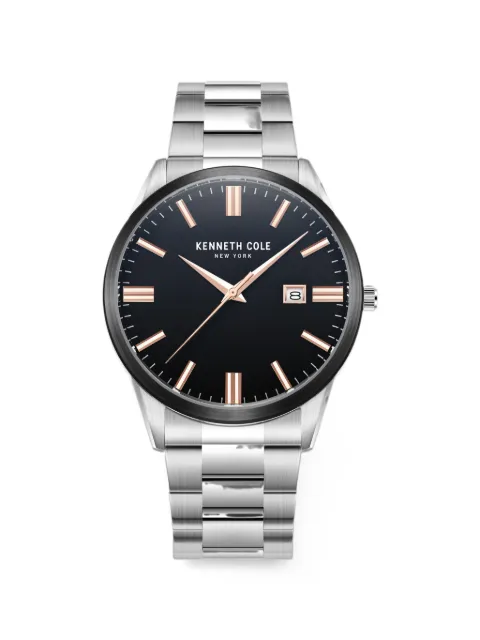 KENNETH COLE round-face 42mm watch Black KCWGH2233604