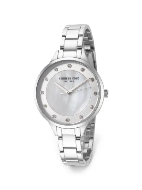 KENNETH COLE crystal-embellished 36mm watch Silver KC50940001