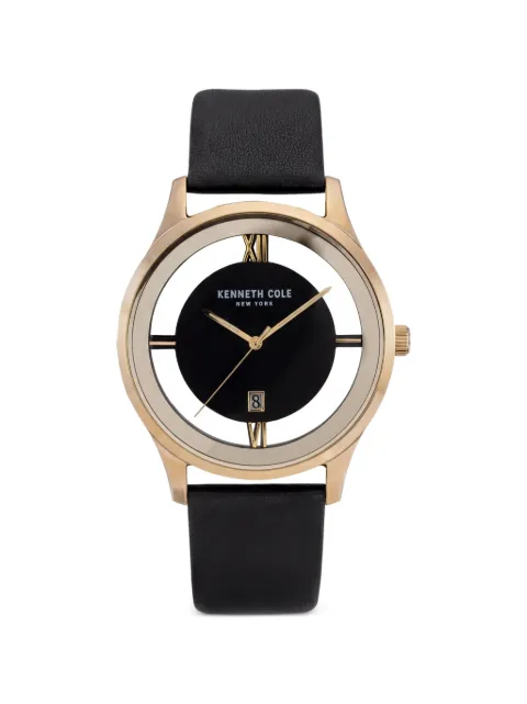 KENNETH COLE transparent dial 44mm watch Black KC50979008