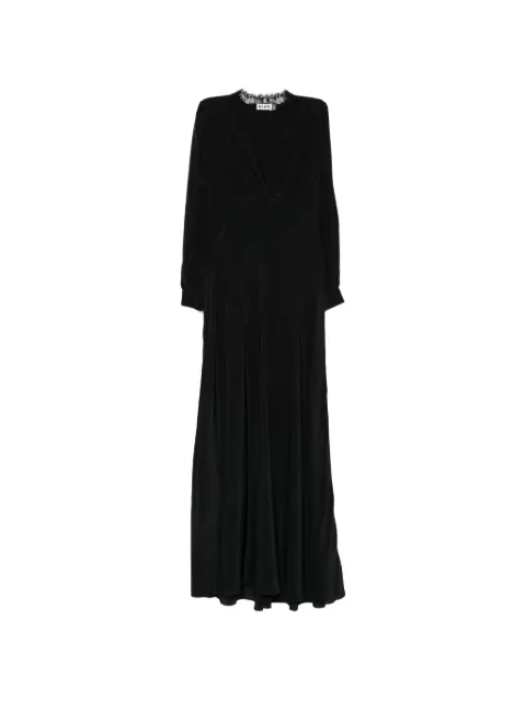 Rixo lace-trim long-sleeve dress Black EMORYDRESS