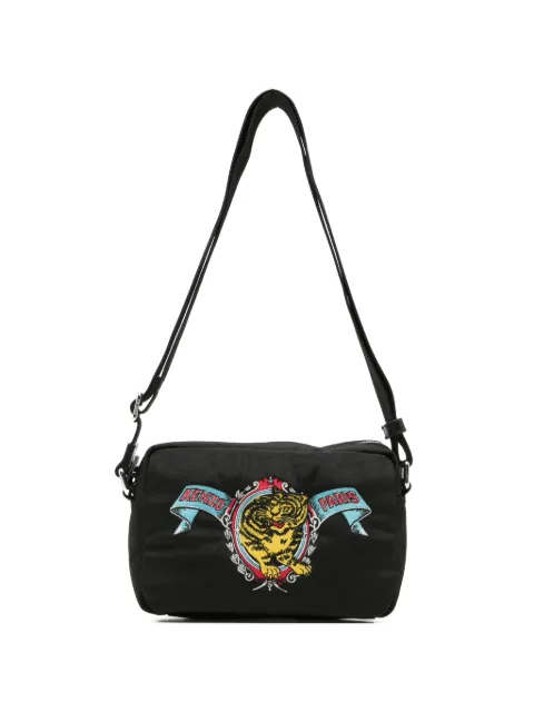 Kenzo Tiger-motif embroidered messenger bag Black FG65SA618F39