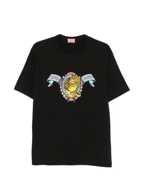 Kenzo Jumping Tiger-print T-shirt Black FG65TS2984SG