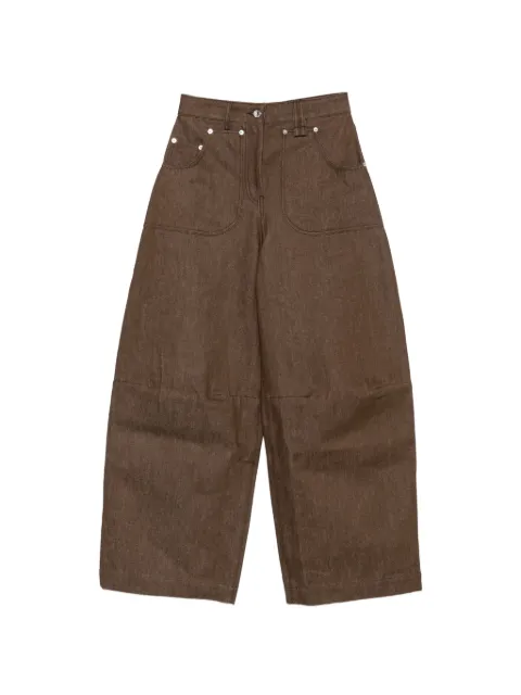 Simone Rocha embellished logo-patch jeans Brown 42181355