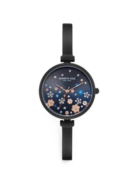 KENNETH COLE floral-embellished 32mm watch Blue KC50746005