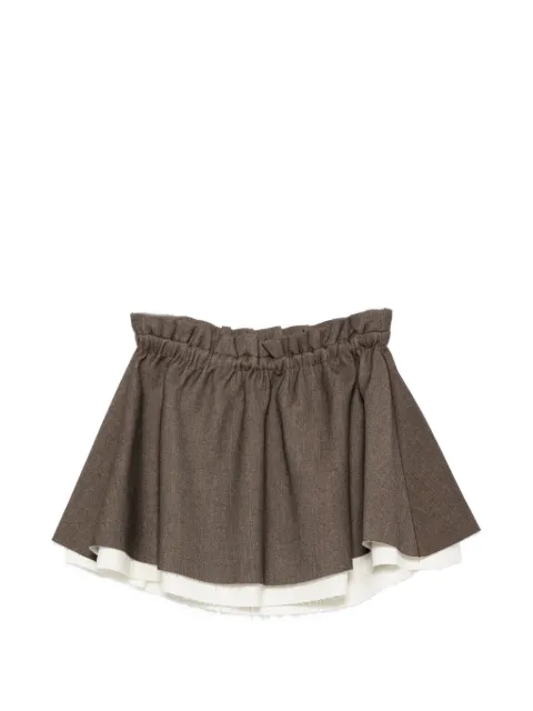 Eleh layered mini skirt Brown EFW260006