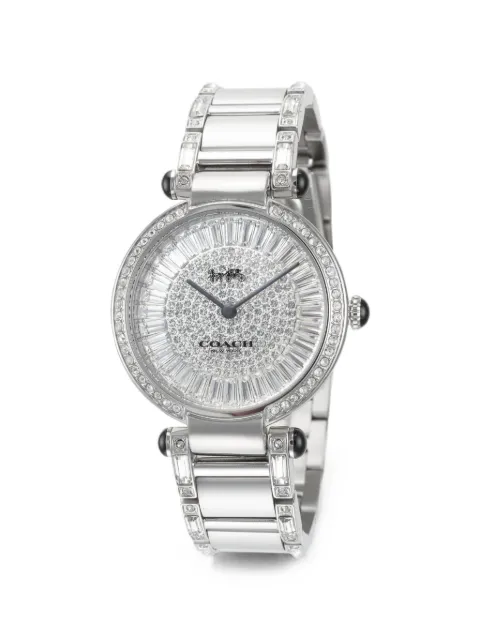 Coach Cary crystal-embellished 34mm watch Silver 14503