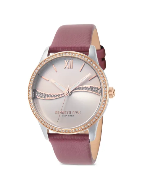 KENNETH COLE crystal-embellished bezel 36mm watch Grey KCWLA2219603