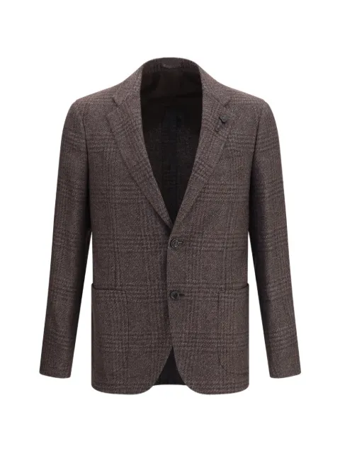 Lardini single-breasted checked blazer Brown CN528AEACIF67511