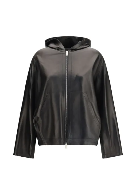 KHAITE Darlo hooded leather jacket Black 62421012200