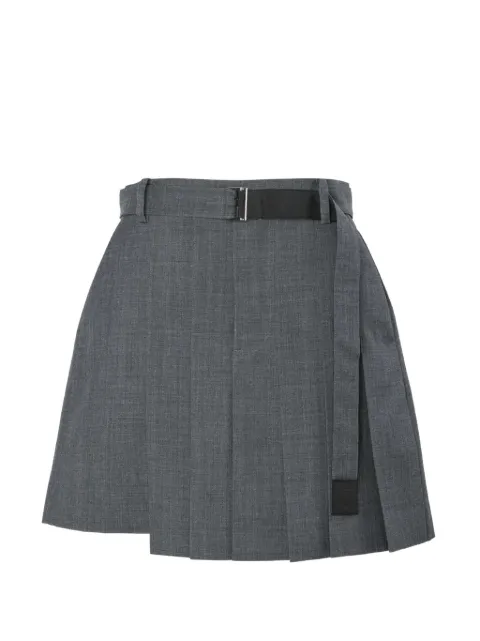 sacai belted pleated shorts Grey 2608573