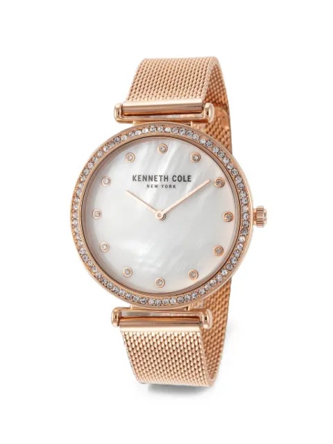 KENNETH COLE crystal-embellished mesh-bracelet 36mm watch White KC50927004