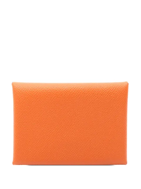Hermès Pre-Owned 2024 Epsom Calvi coin pouch Orange 70K015FJU0HUT20I