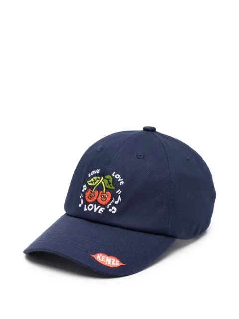 Kenzo cherry-embroidered baseball cap Blue FG68AC601F46