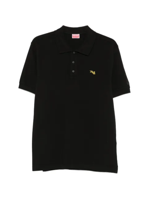 Kenzo tiger-patch polo shirt Black FG65PO1594PU