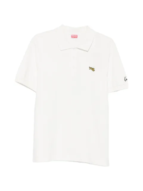 Kenzo tiger-patch polo shirt White FG65PO1594PU