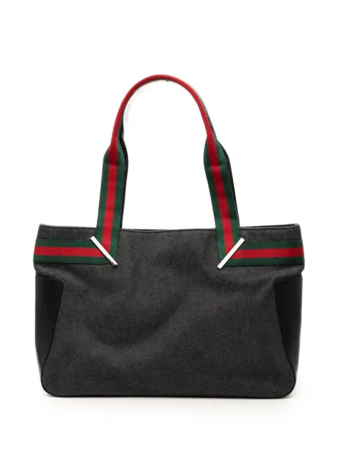 Gucci Pre-Owned 2000-2015 Denim Web tote bag Black M6USNKBONGSFBYY4