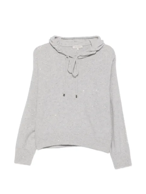 Antonelli sequin-embellished drawstring hoodie Grey OCCITANIA41843R