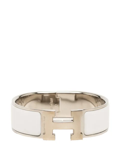 Hermès Pre-Owned 2000-2026 Wide Enamel Clic Clac H Bracelet GM costume bracelet White QU4GBNI5WGF0HNZ7