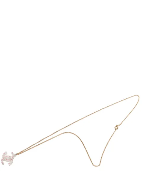 CHANEL Pre-Owned 2004 CC Gold Plated Strass Resin Pendant Necklace costume necklace Gold KAP2JQH0GY707ZJ9