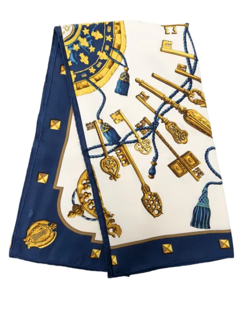 Hermès Pre-Owned 20th Century Les Cles Silk Scarf 90 scarves Blue 992D3PY5UFDBRMQZ