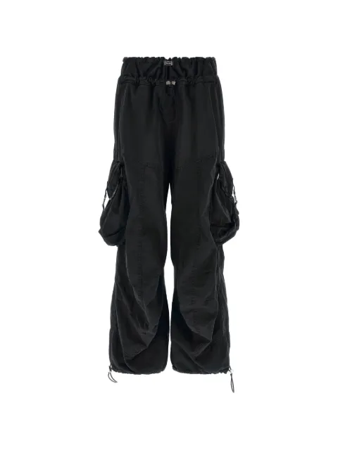 The Attico drawstring-waist cargo-pockets trousers Black 261WCP00313CCP111AA