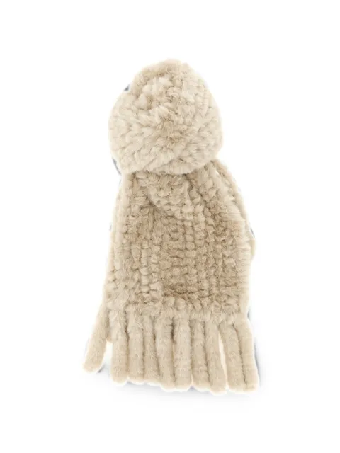 PINKO fringed plush-texture scarf Neutrals 107079A3EH