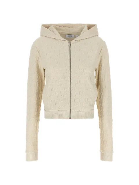 Off-White logo-embossed zip-up hoodie Neutrals 29E00709TW230W230