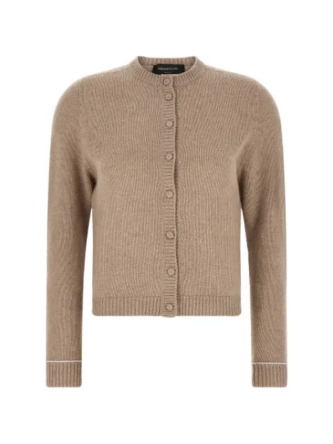Fabiana Filippi ribbed-trim long-sleeve cardigan Neutrals MAD216F039M270VR4