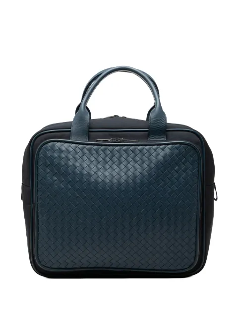 Bottega Veneta Pre-Owned 2012-2026 Bicolor Nappa Intrecciato Trimmed Canvas business bag Blue YEJEDEGAM08XVNMW