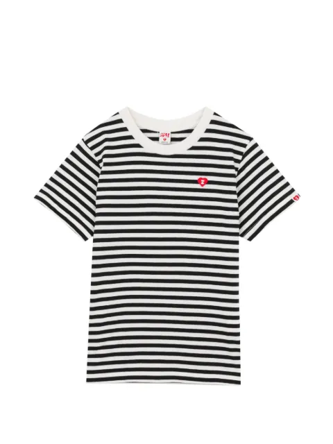 APEE™ by *A BATHING APE® striped heart-patch T-shirt White 0PXTEAF370A6RBKA00S