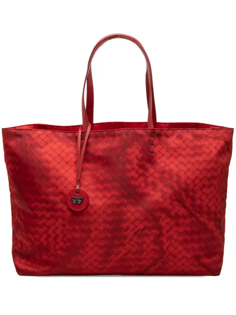 Bottega Veneta Pre-Owned 2012-2026 Nylon Intrecciolusion tote bag Red XWNU7105D270SYYA