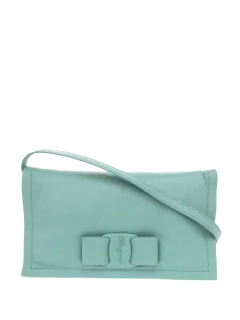 Ferragamo Pre-Owned 2010-2026 Mini Padded Leather Viva Bow crossbody bag Blue SAEAYPNM27LYC6ZS