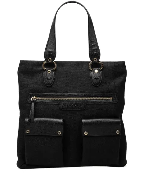 Bvlgari Pre-Owned 1990-2000 Canvas Logomania tote bag Black IKQYRG8RIBD5C9CY