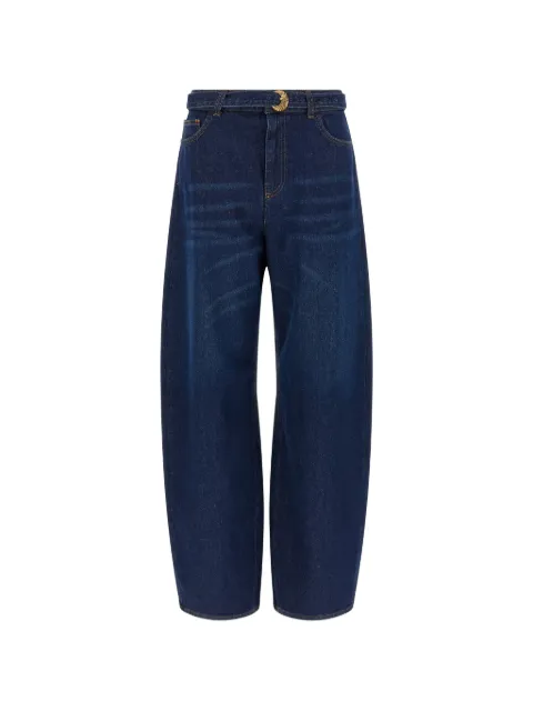 TWINSET belted barrel-leg tapered jeans Blue 262TP2540