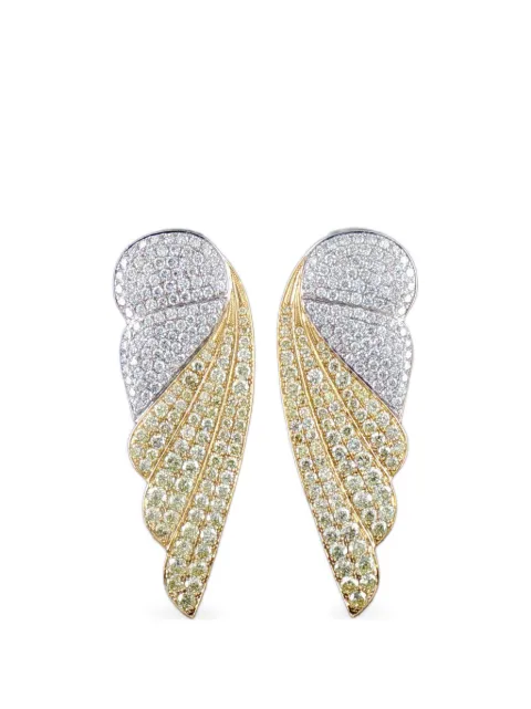 HYT Jewelry yellow and white diamond earrings Silver E558JN