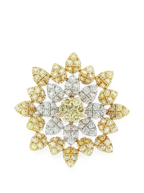 HYT Jewelry flower diamond ring Silver R1521JN