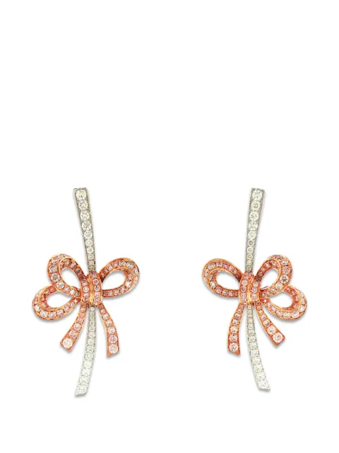 HYT Jewelry diamond bow earrings Pink E562JN
