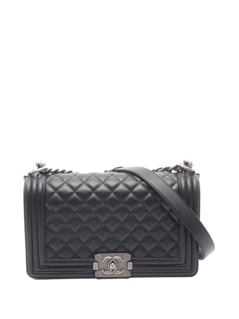 CHANEL Pre-Owned 2019 Old Medium Quilted Lambskin Boy Flap crossbody bag Black XTJGJW5MOHPZ14WJ