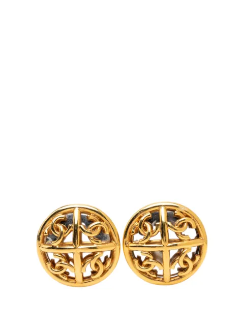 CHANEL Pre-Owned 2003 CC Gold Plated Round Mirror Clip On Earrings costume earrings Gold SXEHDGAEPS6D98NY