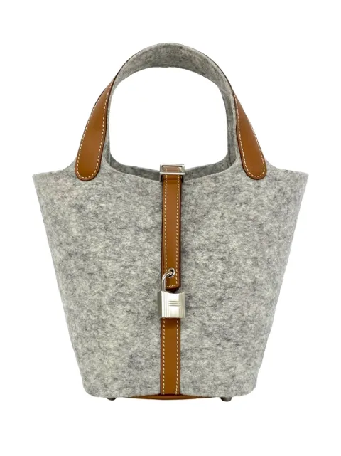 Hermès Pre-Owned 2020-2022 Felt and Swift Picotin Lock 18 handbag Grey ASOGGSGDS6E0TK2Q