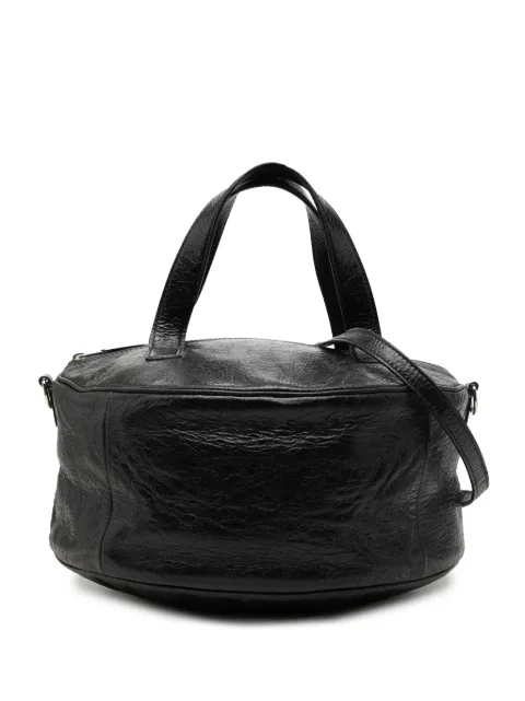 Balenciaga Pre-Owned 2017 Lambskin Round Arena Air Hobo satchel Black 352SZKU0NNIBVBLU
