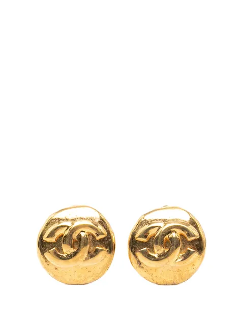CHANEL Pre-Owned 1996 CC Gold Plated Round Clip On Earrings costume earrings Gold 1PGNV7IB5NWM0DX9
